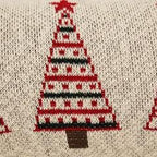 Festive Knit Cushion Cover | Cotton Lumbar Pillow | Winter Tree & Stocking Designs | Handmade Knitted Cover