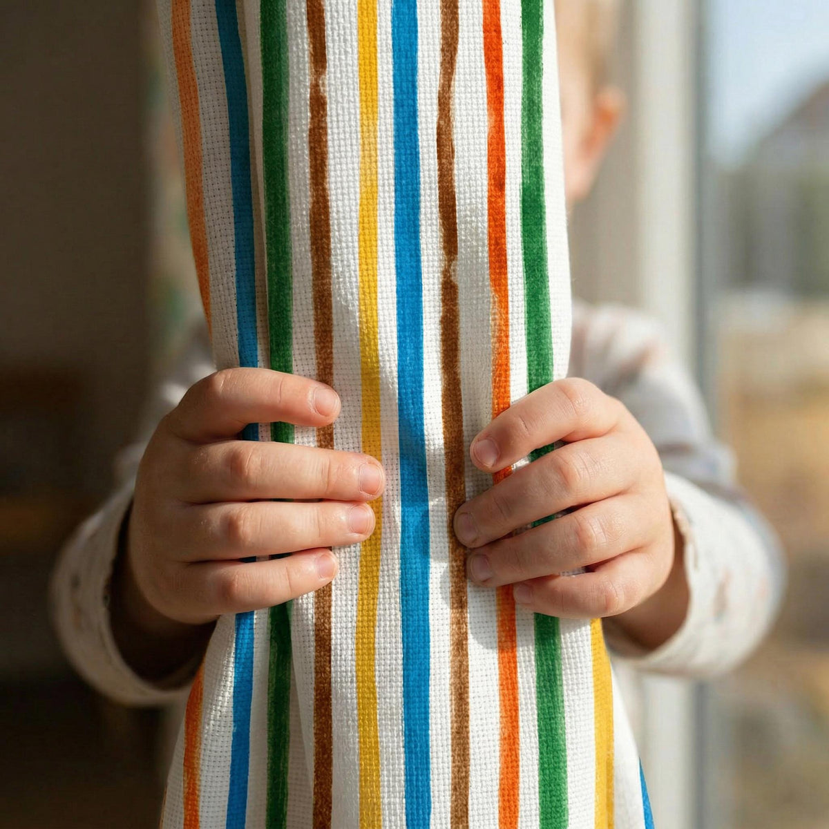 Colorful Striped Curtains – Multi Color Vertical Stripe Drapes – Modern Grommet Curtain Panels – Custom Size Window Treatment